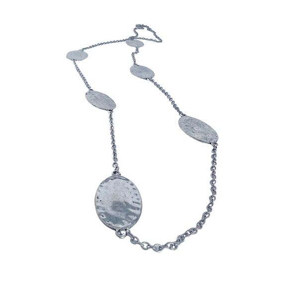 Anthropologie Jewelry - Silver Long Necklace Chain Multiple Pendants Boho Bohemian
